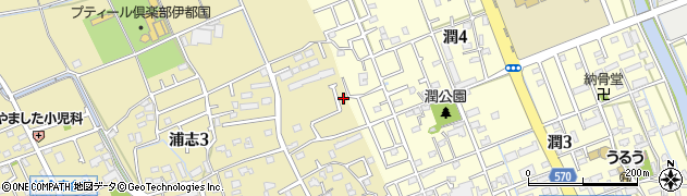 浦志三丁目東公園周辺の地図