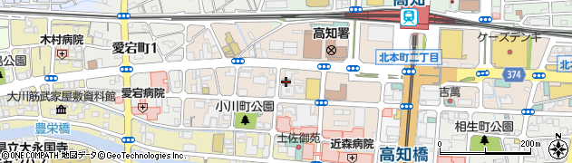 プチホテル高知周辺の地図