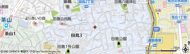 福岡県福岡市城南区田島周辺の地図