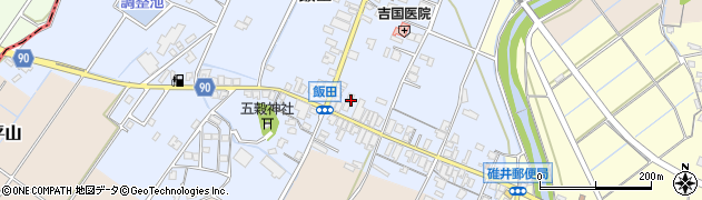 福岡県嘉麻市飯田176周辺の地図