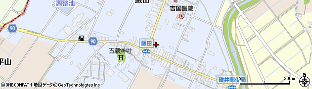 福岡県嘉麻市飯田178周辺の地図