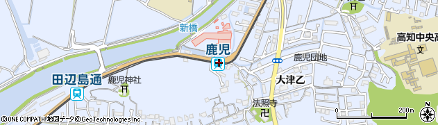 鹿児駅周辺の地図