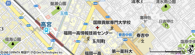 福岡県福岡市南区玉川町周辺の地図