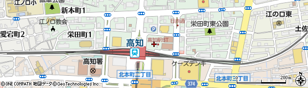 高知県高知市栄田町周辺の地図