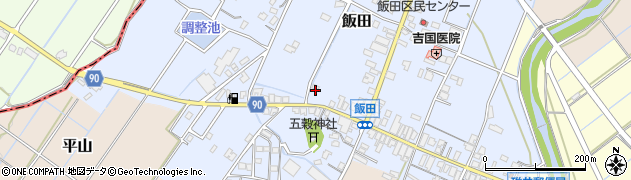 福岡県嘉麻市飯田284周辺の地図