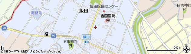 福岡県嘉麻市飯田164周辺の地図