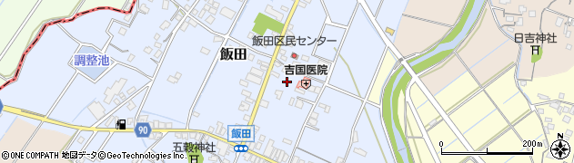 福岡県嘉麻市飯田159周辺の地図