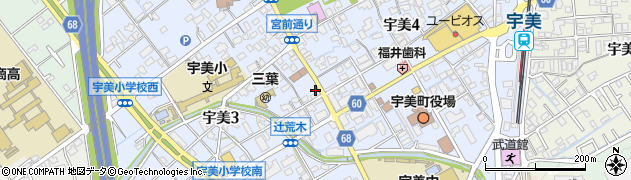 宇美町役場入口周辺の地図
