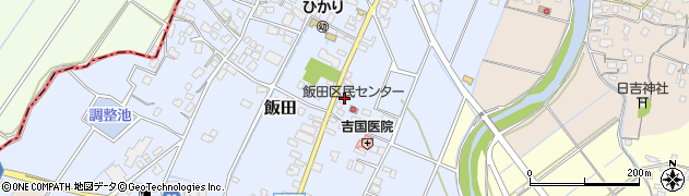 福岡県嘉麻市飯田153周辺の地図