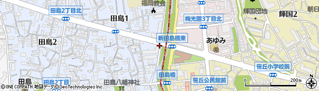 新田島橋西周辺の地図