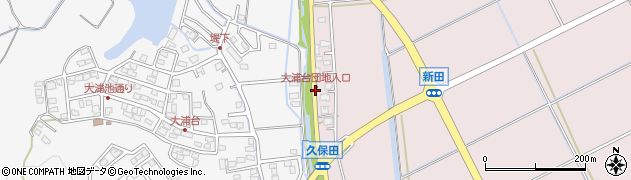 大浦台団地入口周辺の地図
