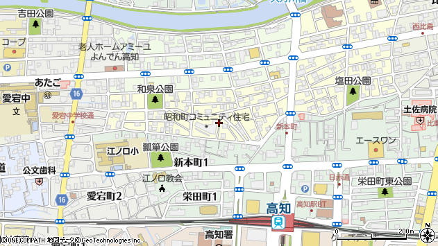 〒780-0063 高知県高知市昭和町の地図