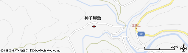 徳島県海陽町（海部郡）塩深（神子屋敷）周辺の地図