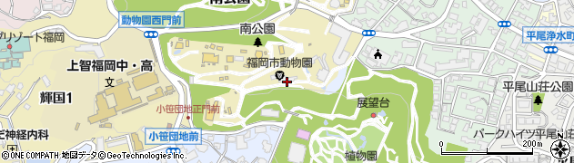 福岡市動物園周辺の地図