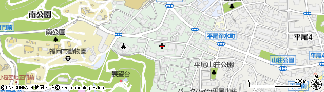 福岡県福岡市中央区平尾浄水町周辺の地図
