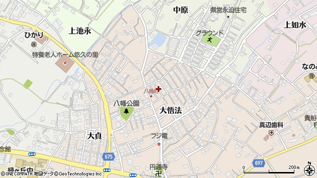 〒871-0155 大分県中津市八幡町の地図