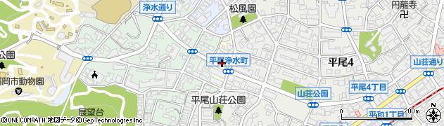 福岡県福岡市中央区山荘通周辺の地図