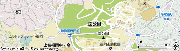 福岡県福岡市中央区南公園周辺の地図