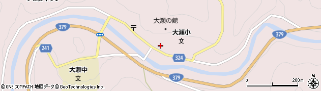 愛媛新聞　エリアサービス大瀬周辺の地図