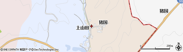 福岡県嘉麻市猪国周辺の地図