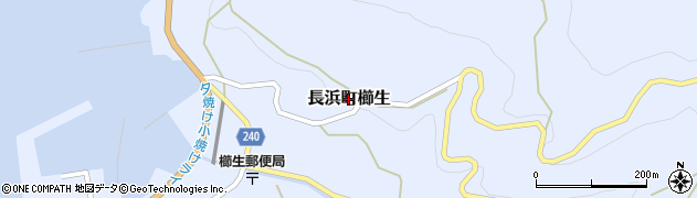 愛媛県大洲市長浜町櫛生周辺の地図