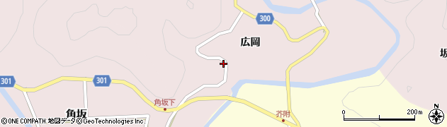 徳島県海陽町（海部郡）広岡（岡）周辺の地図