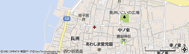 長洲中浜簡易郵便局周辺の地図