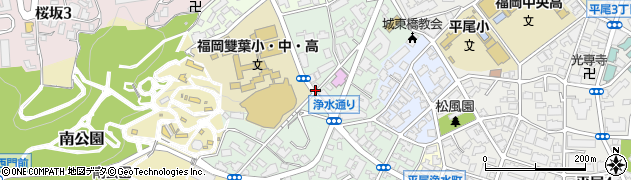 福岡県福岡市中央区浄水通6-19周辺の地図