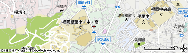 福岡県福岡市中央区浄水通6-22周辺の地図
