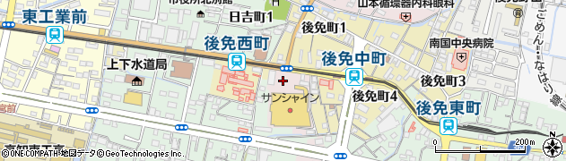 高知県南国市後免町周辺の地図