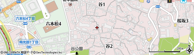 福岡県福岡市中央区谷2丁目周辺の地図