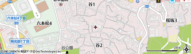 福岡県福岡市中央区谷周辺の地図