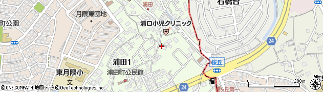 福岡県福岡市博多区浦田1丁目周辺の地図