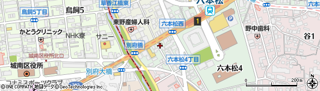 福岡六本松郵便局周辺の地図