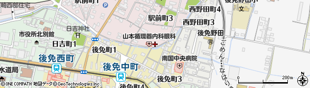西田順天堂薬局　中町店周辺の地図