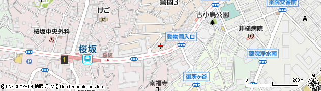 福岡県福岡市中央区警固3丁目5周辺の地図