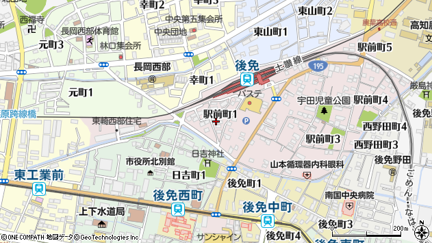 〒783-0002 高知県南国市駅前町の地図
