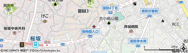 福岡県福岡市中央区警固3丁目3周辺の地図