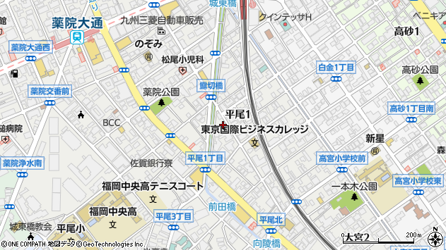 〒810-0014 福岡県福岡市中央区平尾の地図