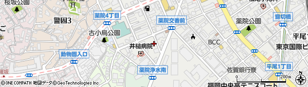 福岡県福岡市中央区薬院4丁目周辺の地図