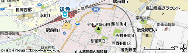 高知県南国市駅前町周辺の地図