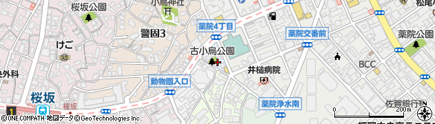 福岡県福岡市中央区薬院伊福町周辺の地図