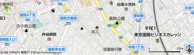 福岡薬院郵便局周辺の地図