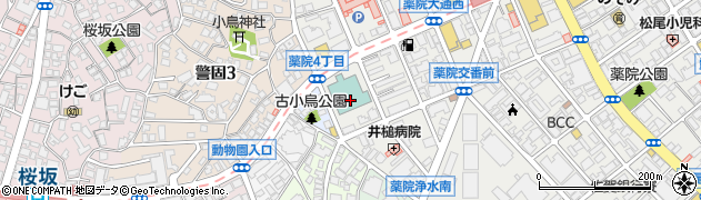 福岡県福岡市中央区薬院4丁目21周辺の地図