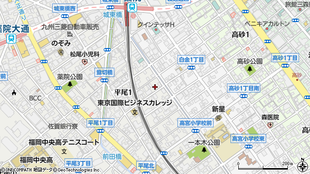 〒810-0013 福岡県福岡市中央区大宮の地図