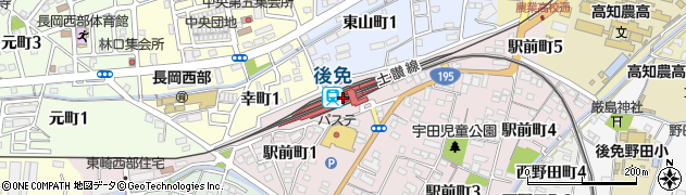 高知県南国市周辺の地図