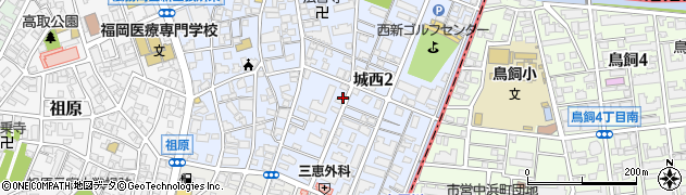 福岡県福岡市早良区城西2丁目周辺の地図