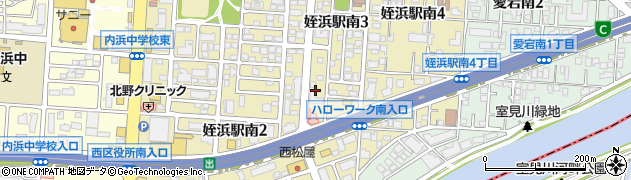 西日本新聞エリアセンター　西区姪浜駅南周辺の地図
