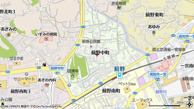 〒781-0013 高知県高知市薊野中町の地図