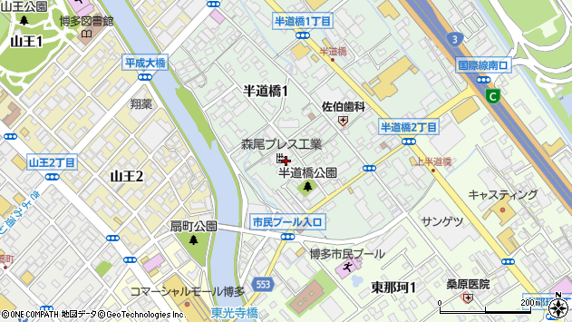 〒812-0897 福岡県福岡市博多区半道橋の地図
